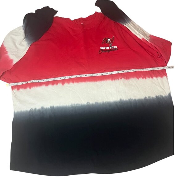 Tampa Bay Buccaneers Super Bowl Champions Dip Dye Long Sleeve Spirit Jersey 2XL - Picture 10 of 11